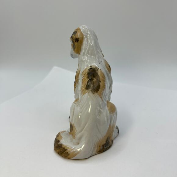 Vintage Ceramic Dog Russian Wolfhound Borzoi Dog 4 1/4" Tall White Brown Tan - Picture 8 of 8